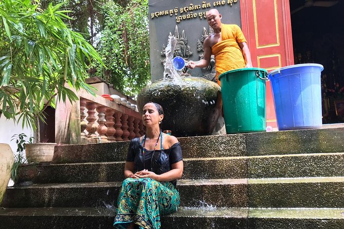 Buddhist Water Blessing and Real Life Experience with Local - Preah Ang Chek Preah Ang Chom, a shrine for daily prayer