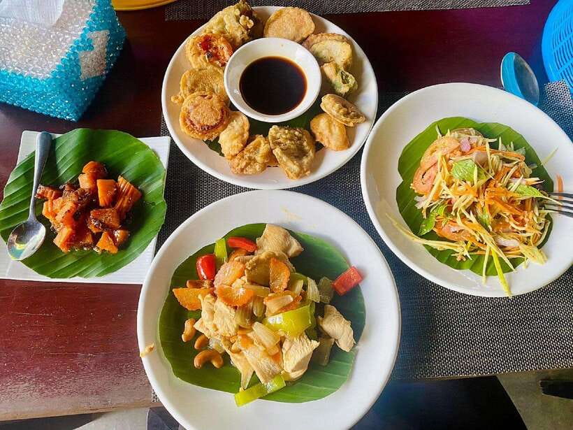 Cambodian Cooking Class - Eating what you made at the local home