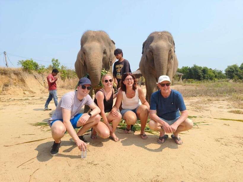 Elephant Sanctuary Cambodia, Pickup and drop off included - Mixing bananas, rice, and grain for feeding time