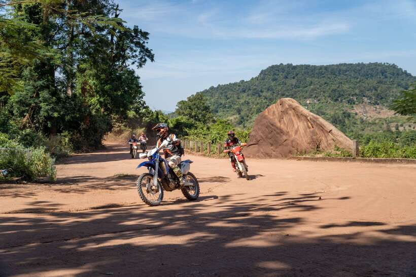 Krong Siem Reap: Kulen Mountain Trails Dirt Bike Adventure - Swimming at Kulen Waterfall