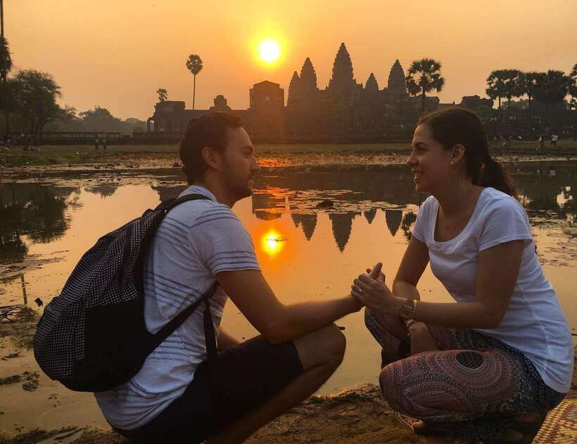 Private Angkor Wat Sunrise Tours And Sunset Floating Village - Bayon’s stone faces in Angkor Thom