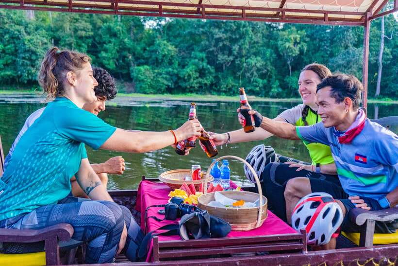 Siem Reap: Angkor Sunset Bike & Boat Tour /E-Bike Available - What the cycling feels like in Cambodia’s afternoon heat