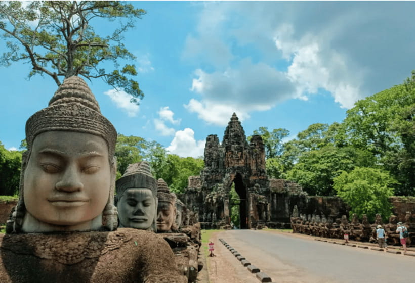 Siem Reap: Angkor Temples Tour - Shared Tours tours guide - Entering Angkor Thom through the South Gate