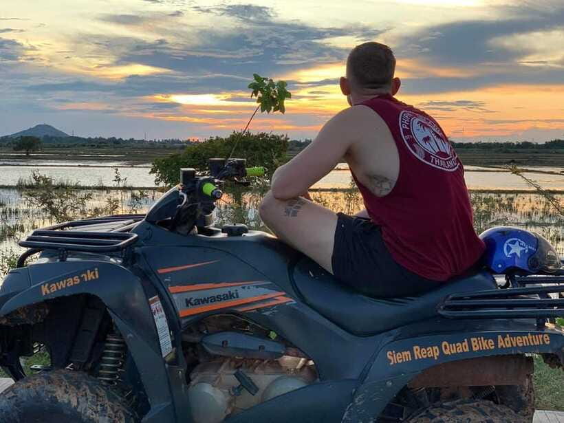 Siem Reap Quad Bike Countryside Tour - Meeting water buffalo beside the tracks