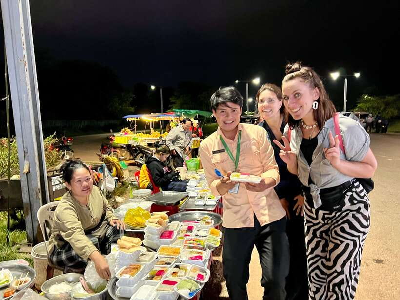 Siem Reap: Small Group Street Food Tour with Tuk-Tuk Ride - The famous fried insects, with a full meal around them