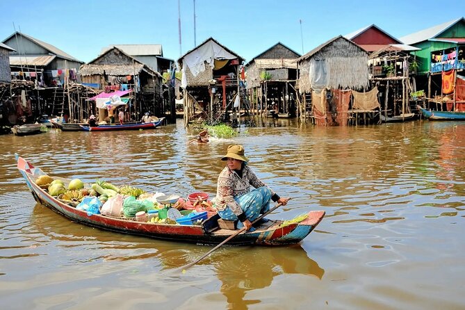 Siem Reap, Tonle Sap Lake, Kompong Phluk, Floating Village Tour - First views of Kampong Phluk and the stilt houses