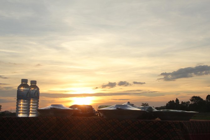 Sunset Dinner at Rice Paddy Fields - Leaving Siem Reap at the end of the day